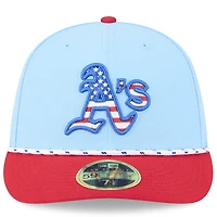 Men's New Era Light Blue/Red Athletics 2025 Fourth of July Low Profile 59FIFTY Fitted Hat