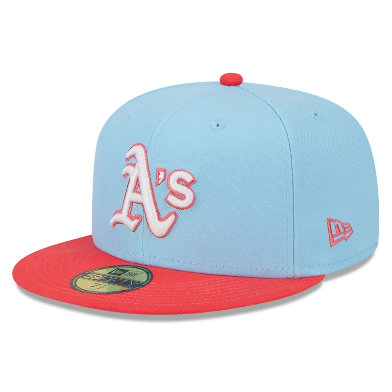 Men's New Era Light Blue/Red Athletics Spring Color Two-Tone 59FIFTY Fitted Hat