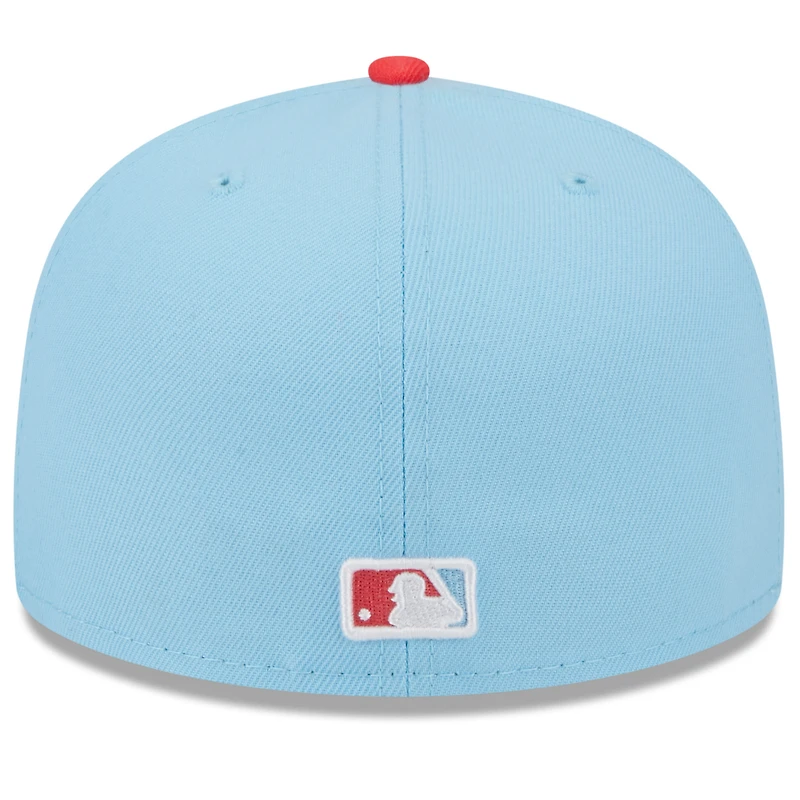 Men's New Era Light Blue/Red Athletics Spring Color Two-Tone 59FIFTY Fitted Hat