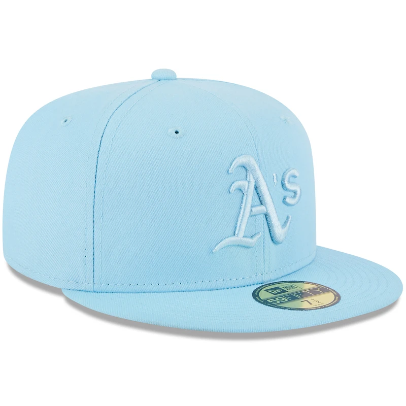 Men's New Era Light Blue Athletics 2023 Spring Color Basic 59FIFTY Fitted Hat