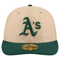 Men's New Era  Natural/Green Athletics Twine 59FIFTY Fitted Hat