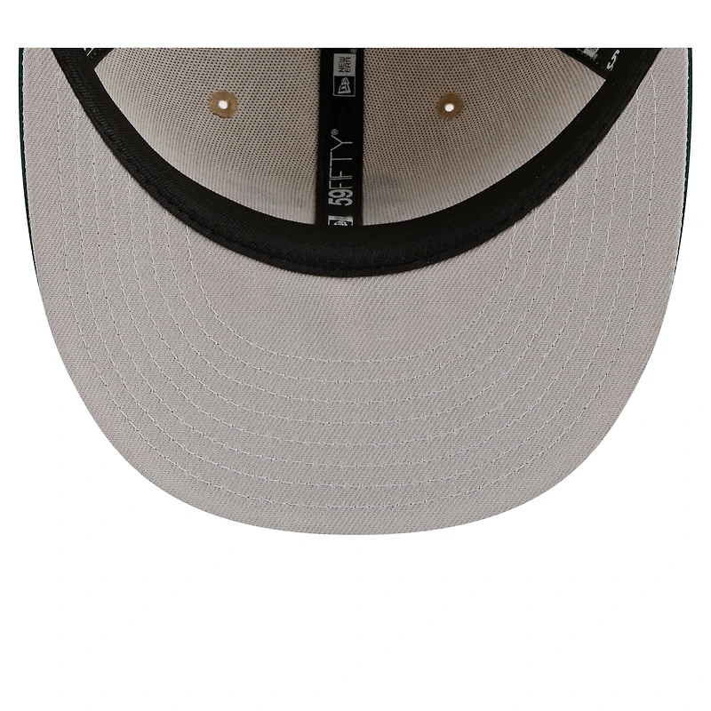 Men's New Era Natural/Green Athletics Twine 59FIFTY Fitted Hat