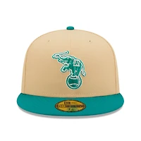 Men's New Era Natural/Teal Athletics Mango Forest 59FIFTY fitted hat
