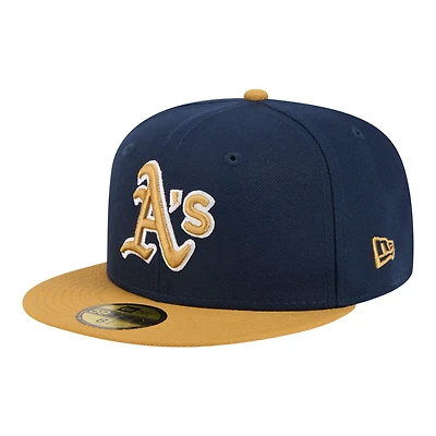 Casquette ajustée New Era Athletics bicolore turquoise/charbon pour homme 59FIFTY