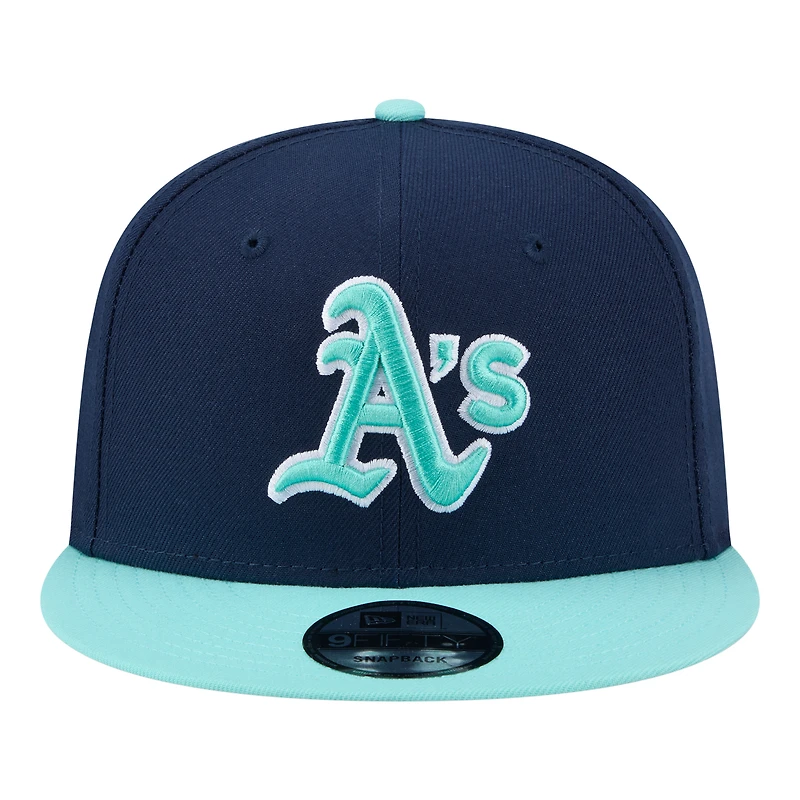 Men's New Era Navy/Turquoise Athletics Two-Tone Color Pack 9FIFTY Snapback Hat