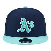 Men's New Era Navy/Turquoise Athletics Two-Tone Color Pack 9FIFTY Snapback Hat