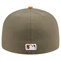 Men's New Era Olive/Orange Athletics Two-Tone Color Pack A-Frame 59FIFTY Fitted Hat
