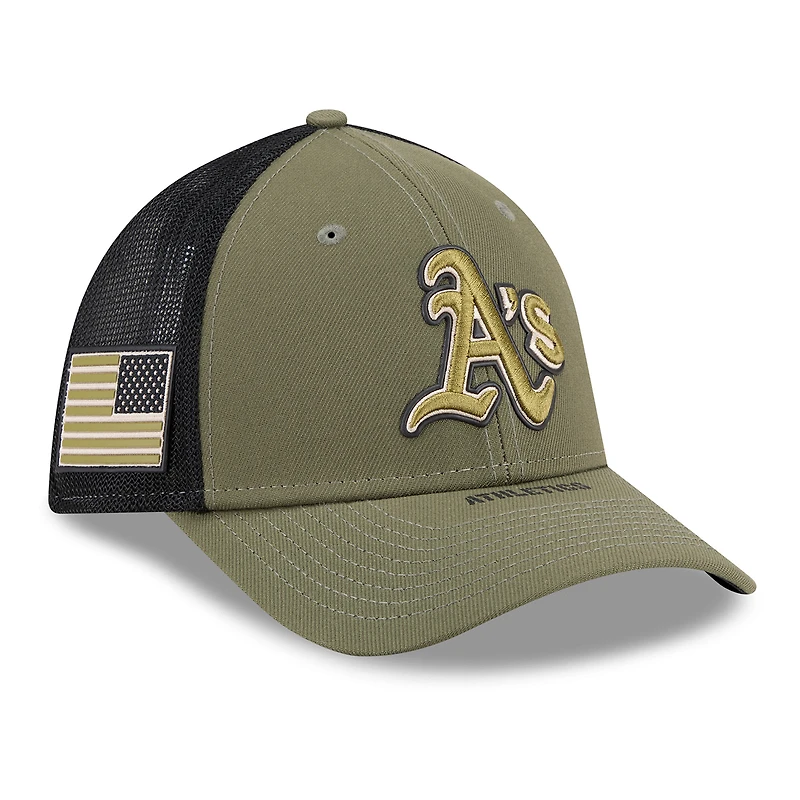 Men's New Era Olive Athletics 2026 Armed Forces Day 39THIRTY M-Crown Flex Hat