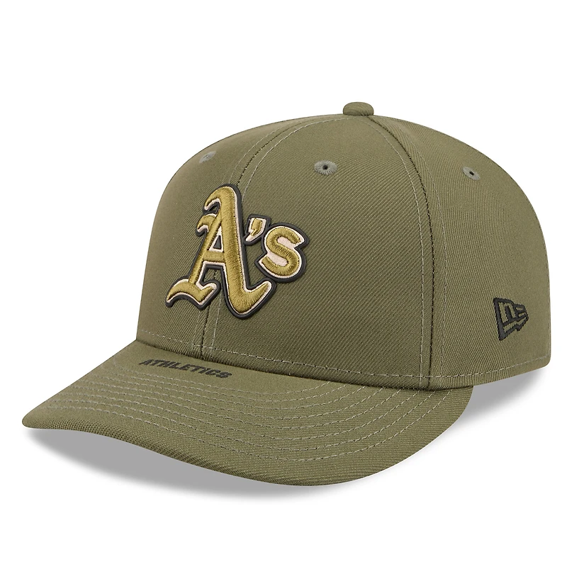 Casquette ajustée New Era Olive Athletics 2026 Armed Forces Day Low Profile 59FIFTY pour homme