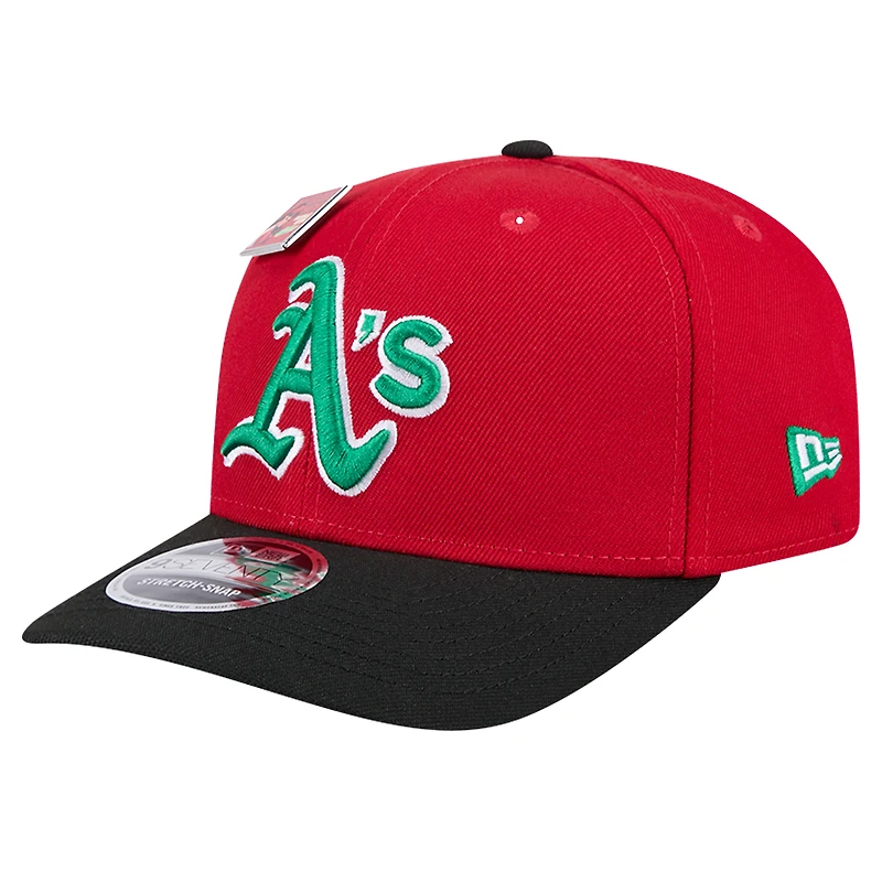 Men's New Era Red/Black Athletics 2024 Big League Chew Flavor Pack 9SEVENTY Adjustable Hat