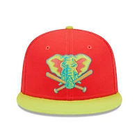 Casquette ajustée 59FIFTY pour homme New Era Athletics 40th Anniversary Lava Highlighter Combo rouge/vert fluo