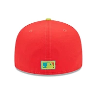 Men's New Era Red/Neon Green Athletics 40th Anniversary Lava Highlighter Combo 59FIFTY Fitted Hat