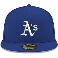 Casquette ajustée 59FIFTY blanche avec logo Royal Oakland Athletics New Era pour homme
