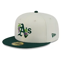 Men's New Era White/Green Athletics Blossom 59FIFTY Fitted Hat