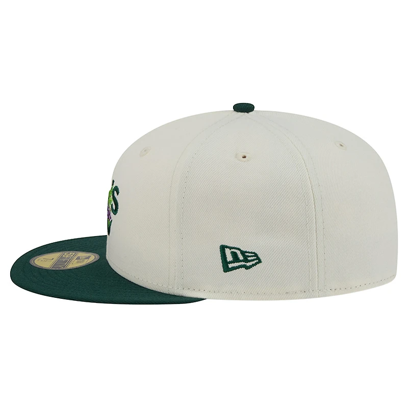 Men's New Era White/Green Athletics Blossom 59FIFTY Fitted Hat