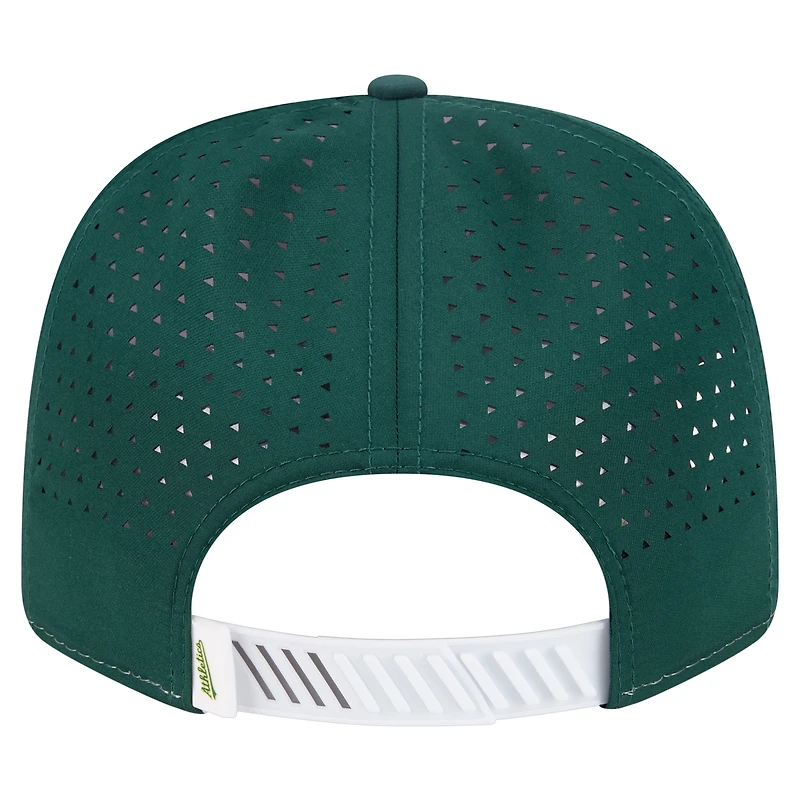 Men's New Era White/Green Athletics Established Patch 9SEVENTY Adjustable Hat