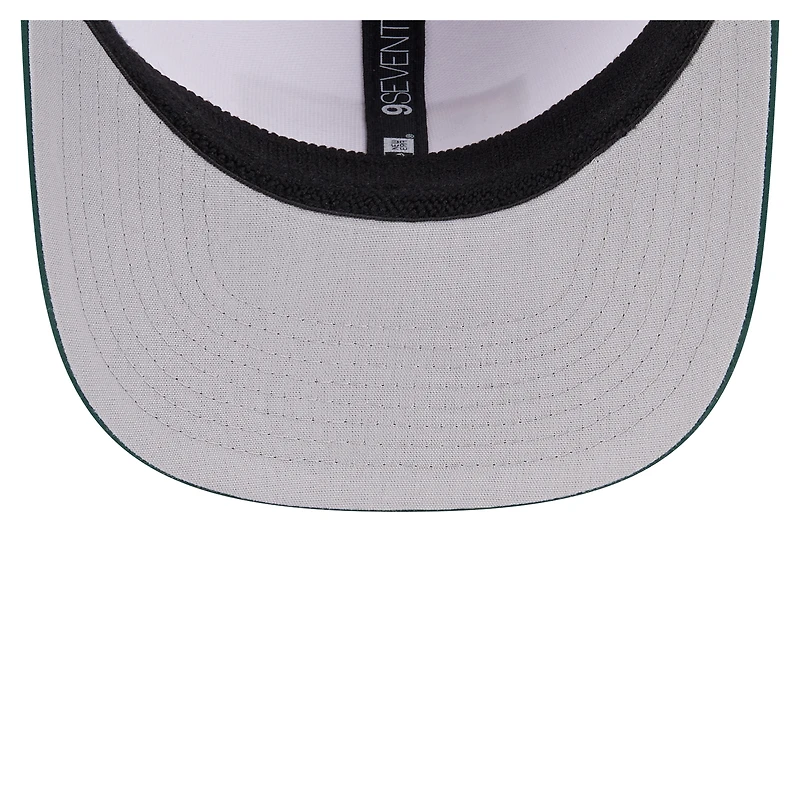 Men's New Era White/Green Athletics Established Patch 9SEVENTY Adjustable Hat
