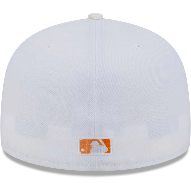 Men's New Era White/Orange Athletics Flamingo 59FIFTY Fitted Hat