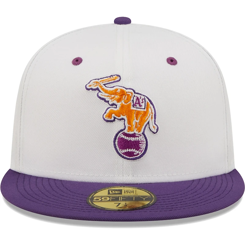 Casquette ajustée New Era Athletics 30e saison Grape Lolli 59FIFTY pour homme, blanche/violette