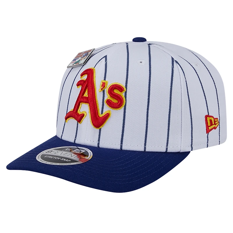 Casquette ajustable New Era 9SEVENTY Big League Athletics 2024 pour homme, blanche/bleue