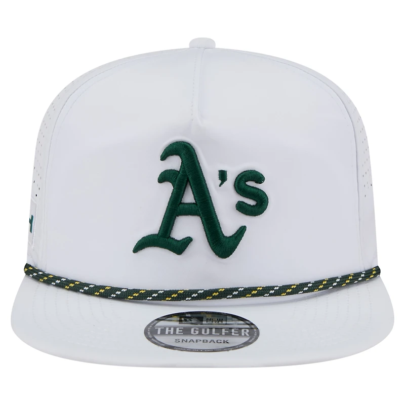 Men's New Era White Athletics Perforated Golfer Snapback Hat