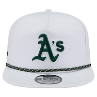 Men's New Era White Athletics Perforated Golfer Snapback Hat