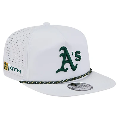 Men's New Era White Athletics Perforated Golfer Snapback Hat