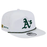 Casquette de golf perforée New Era Athletics blanche pour homme