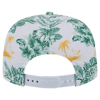 Men's New Era White Athletics Printed Island Golfer Snapback Hat