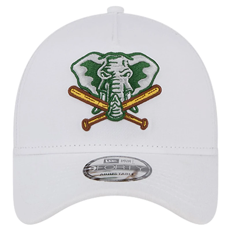 Men's New Era White Athletics TC A-Frame 9FORTY Adjustable Hat