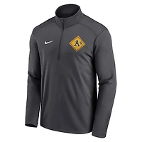 Men's Nike Anthracite Athletics Diamond Icon Pacer Performance Quarter-Zip Windbreaker Top