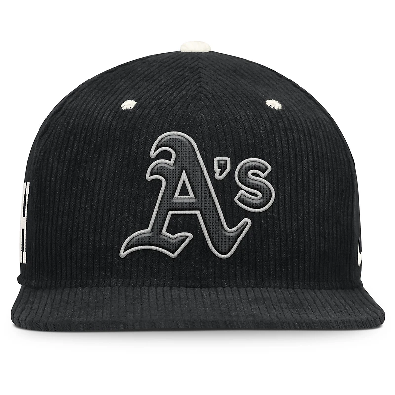 Men's Nike  Black Athletics Pro Corduroy Structured Snapback Hat