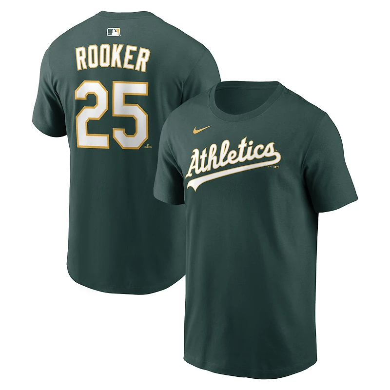 Men's Nike Brent Rooker Green Athletics Name & Number T-Shirt