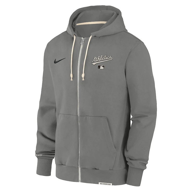 Sweat à capuche entièrement zippé Nike Charcoal Athletics Authentic Collection Travel Performance pour homme