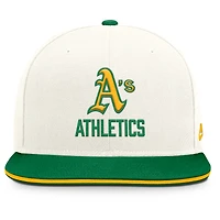 Men's Nike Cream/Green Athletics Cooperstown Pro Dri-FIT Snapback Hat