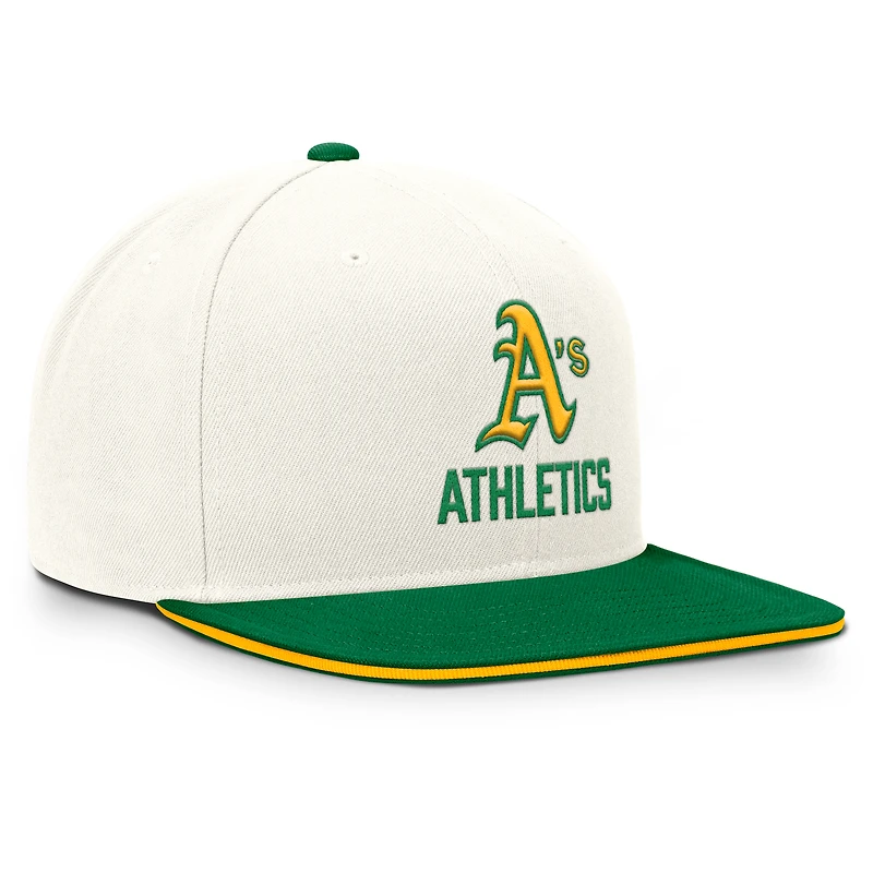 Casquette Nike Athletics Cooperstown Pro Dri-FIT Snapback crème/verte pour homme