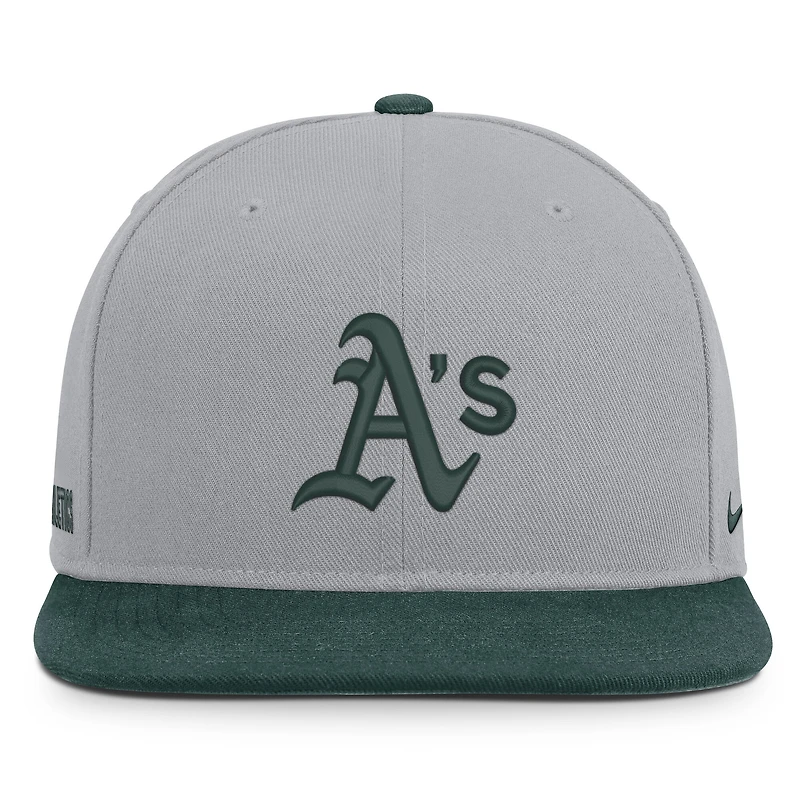 Men's Nike Gray/Green Athletics Primetime Pro Dri-FIT Snapback Hat
