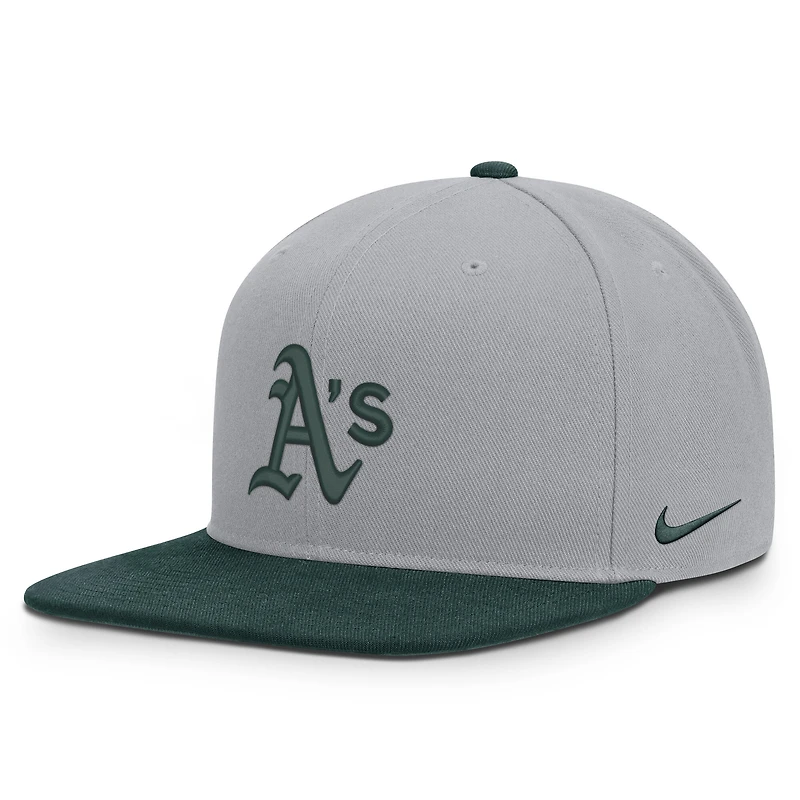 Men's Nike Gray/Green Athletics Primetime Pro Dri-FIT Snapback Hat
