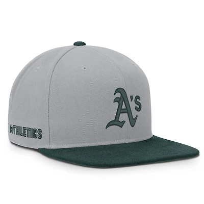 Men's Nike Gray/Green Athletics Primetime Pro Dri-FIT Snapback Hat