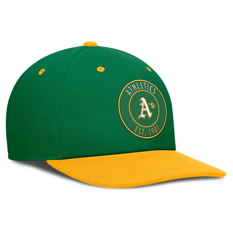 Men's Nike Green/Gold Athletics Cooperstown Collection Pro Dri-FIT Snapback Hat