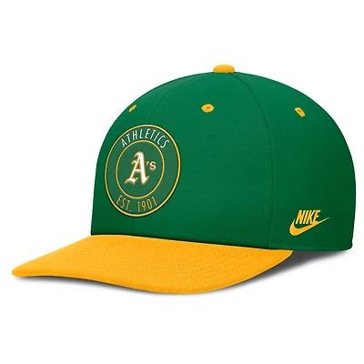 Casquette Nike Athletics Cooperstown Collection Pro Dri-FIT Snapback Vert/Or pour Homme