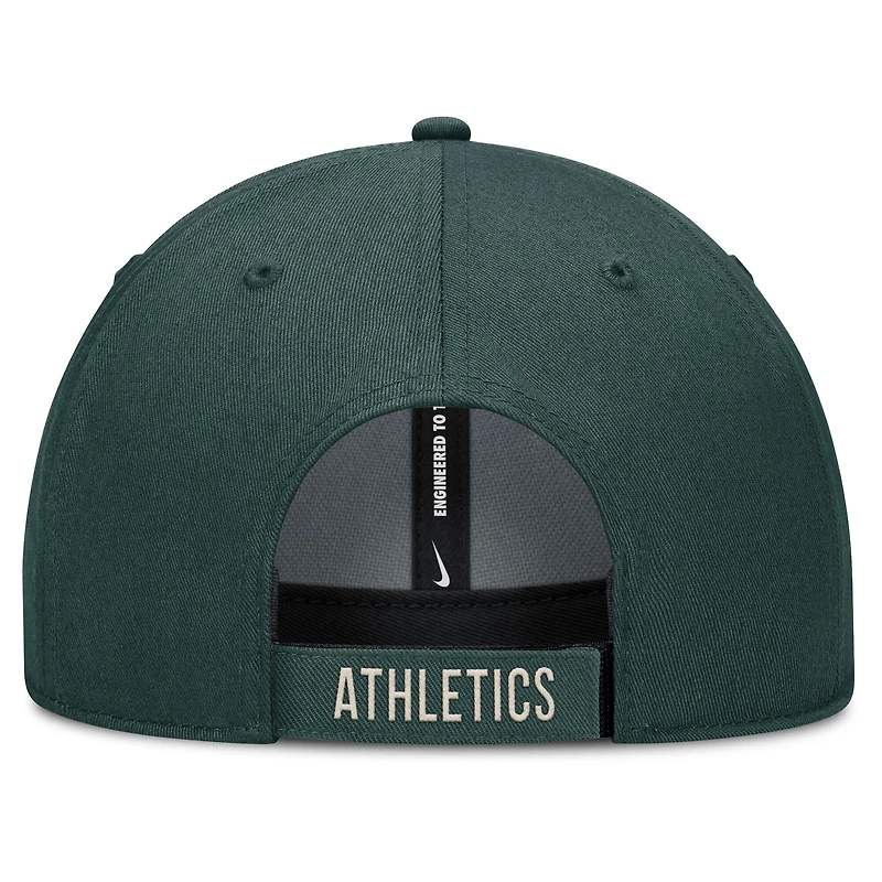 Casquette ajustable Nike Athletics Statement Club Performance pour homme, verte/naturelle