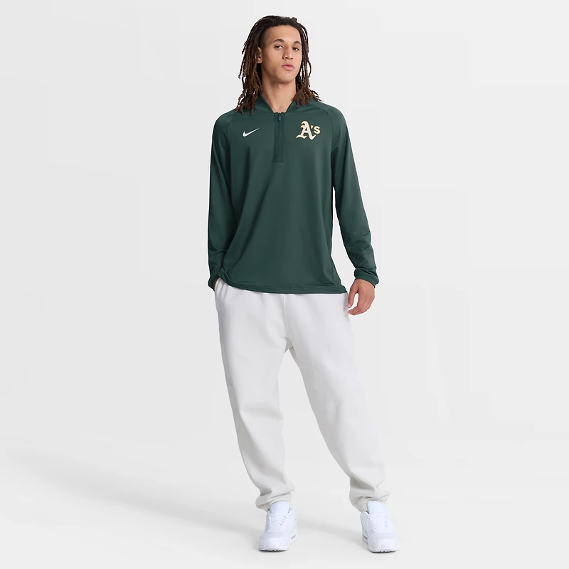 Pull à demi-zip raglan Nike Athletics Authentic Collection Dri-FIT pour homme, vert.