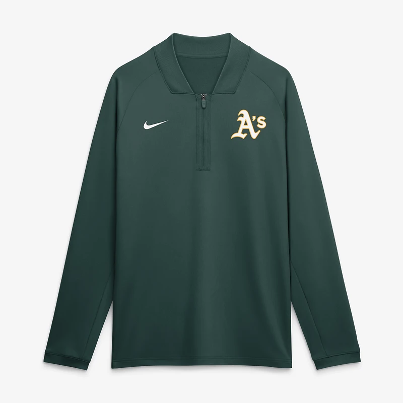 Men's Nike Green Athletics Authentic Collection Dri-FIT Raglan Half-Zip Pullover