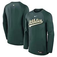 Men's Nike Green Athletics Authentic Collection Game Time Raglan Dri-FIT Long Sleeve T-Shirt
