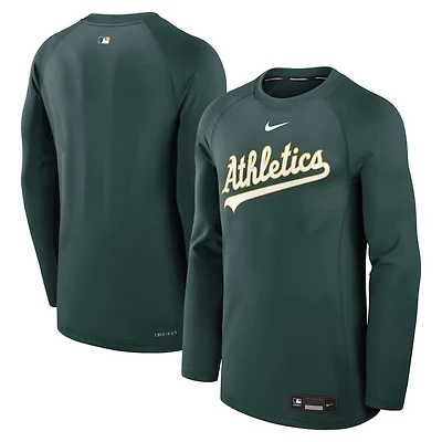 Men's Nike Green Athletics Authentic Collection Game Time Raglan Dri-FIT Long Sleeve T-Shirt