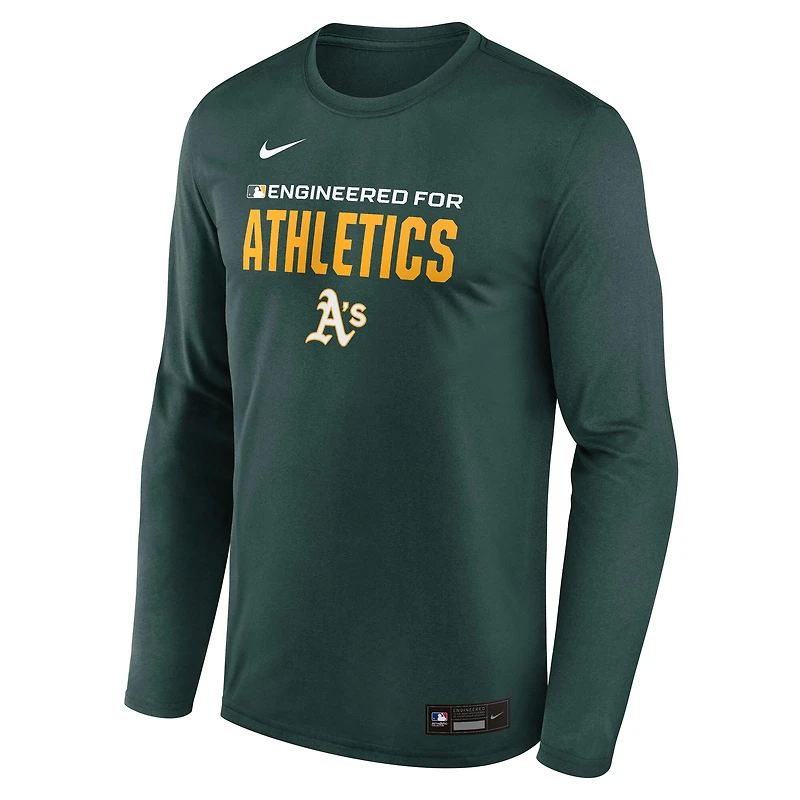 Men's Nike Green Athletics Authentic Collection Legend Dri-FIT Long Sleeve T-Shirt