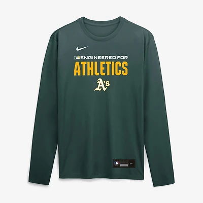 T-shirt à manches longues Nike Athletics Authentic Collection Legend Dri-FIT vert pour homme