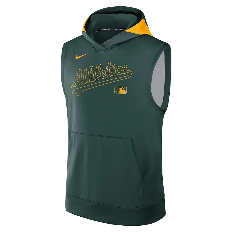 Men's Nike Green Athletics Authentic Collection Performance Sleeveless Pullover Hoodie