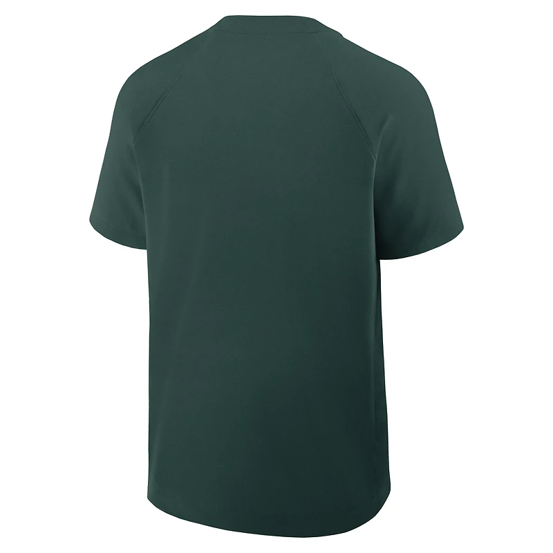 Coupe-vent à manches courtes raglan Nike Green Athletics Authentic Collection pour homme